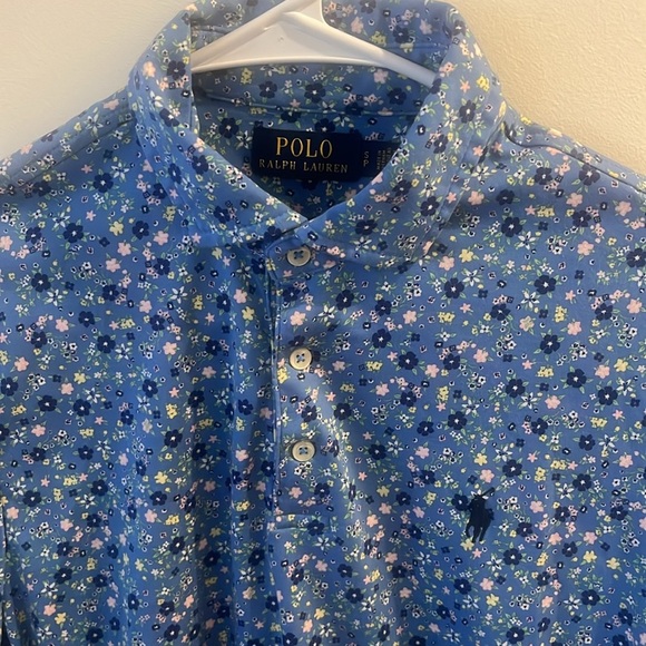 Polo by Ralph Lauren Blue Floral Polo Shirt - Picture 2 of 5
